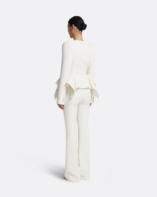 Safiyaa Renna Jacket In Ivory With Crystal