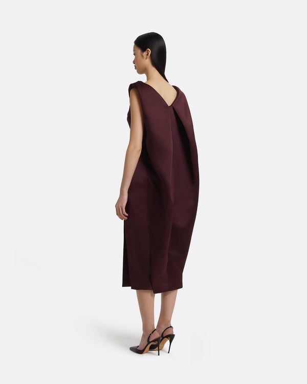 Safiyaa Rika Midi Dress In Wine