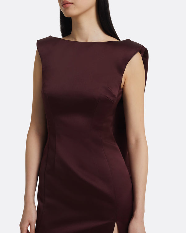 Safiyaa Rika Midi Dress In Wine