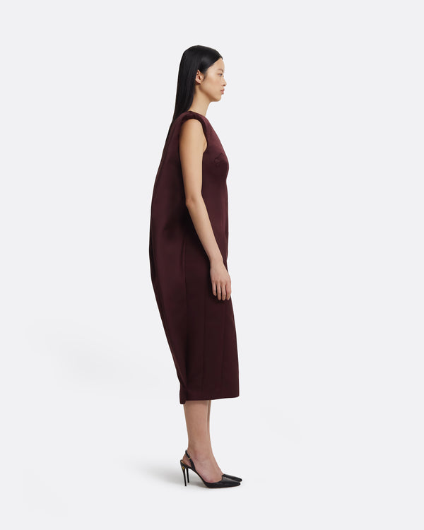 Safiyaa Rika Midi Dress In Wine