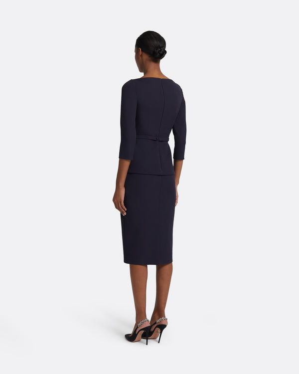 Safiyaa Rildanna Midi Dress In Midnight Navy