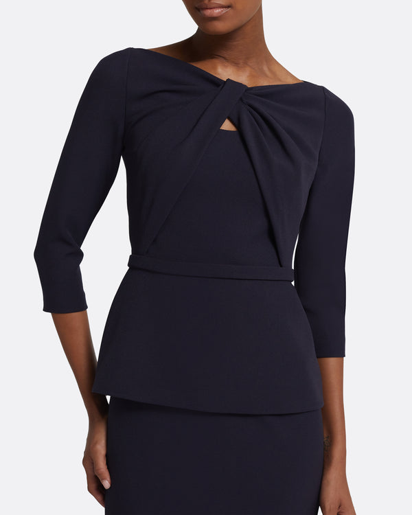 Safiyaa Rildanna Midi Dress In Midnight Navy