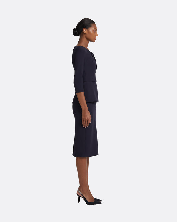 Safiyaa Rildanna Midi Dress In Midnight Navy