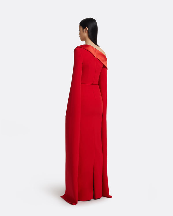 Safiyaa Rinoa Long Dress In Cherry Red