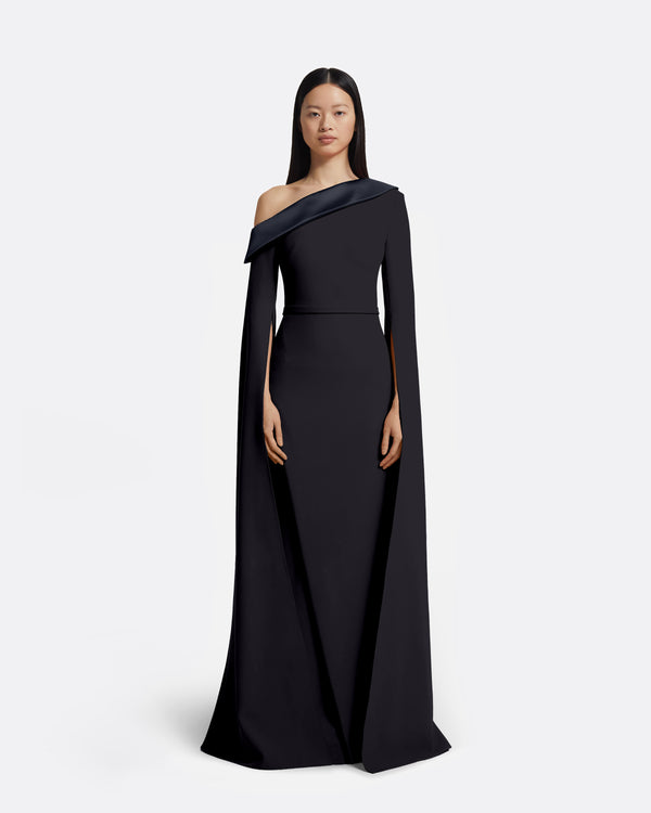 safiyaa Rinoa Long Dress in Midnight Navy
