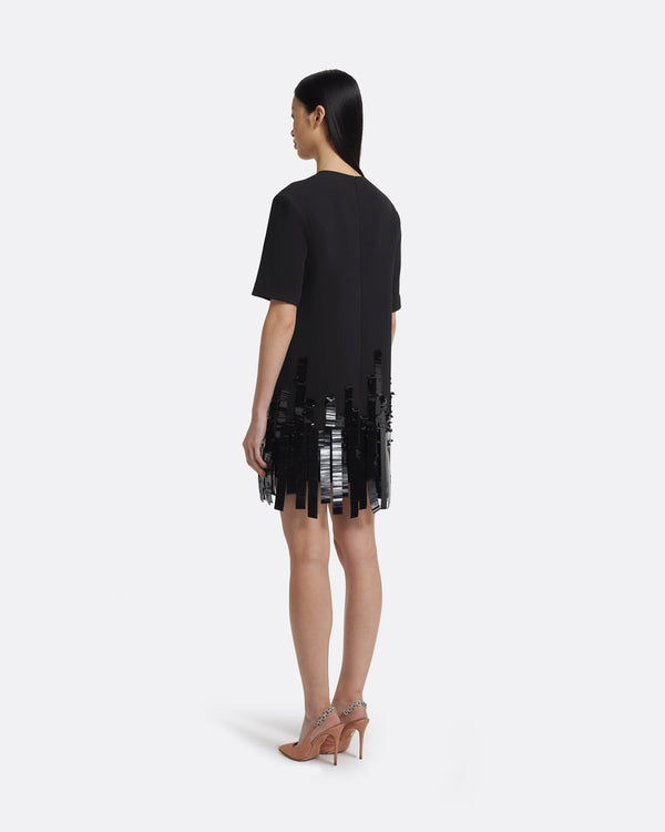 Safiyaa Ripley Short Dress In Black With Black
