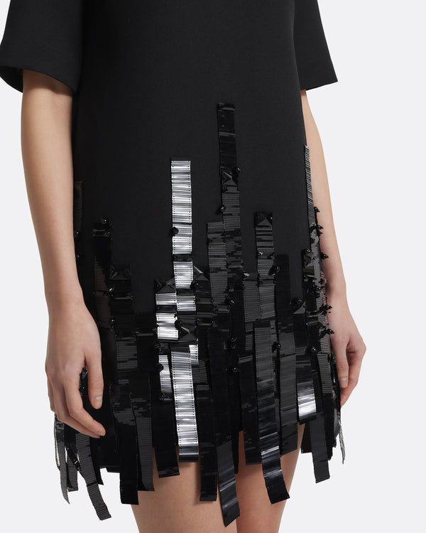 Safiyaa Ripley Short Dress In Black With Black