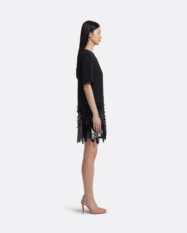 Safiyaa Ripley Short Dress In Black With Black