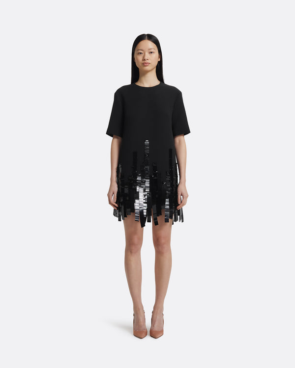 safiyaa Ripley Short Dress in Black with Black