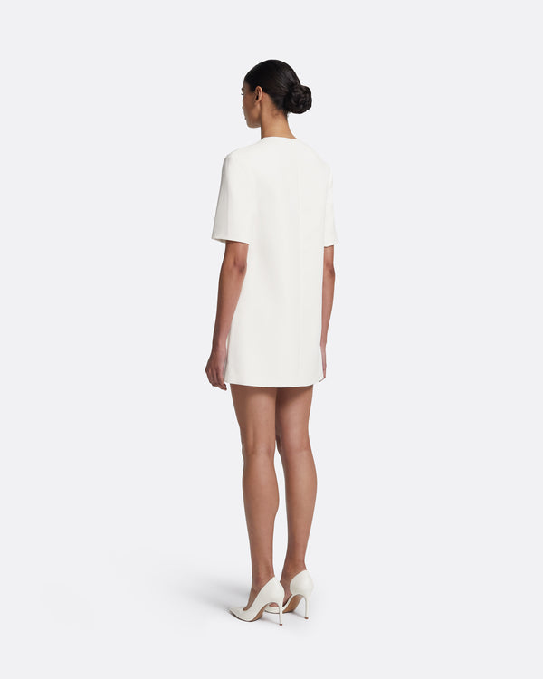 Safiyaa Ripley Short Dress In Ivory With Pearl