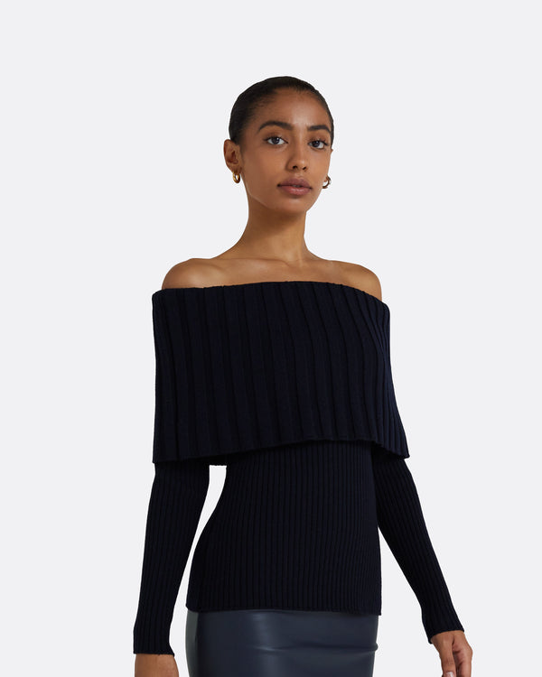 Safiyaa Risetta Navy Knit