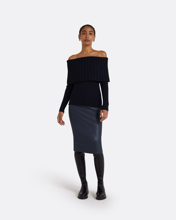 safiyaa Risetta Navy Knit