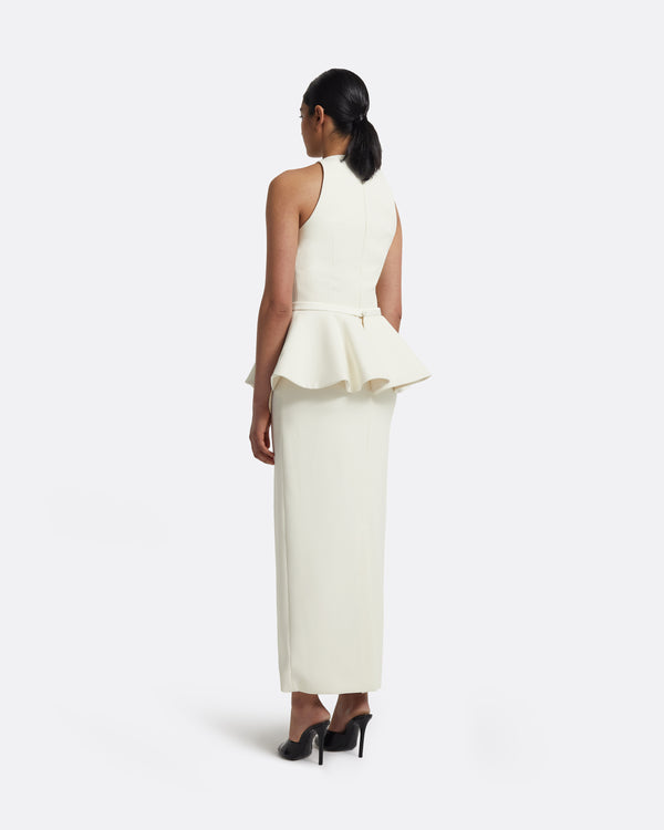 Safiyaa Riya Midi Dress In Ivory