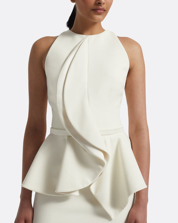 Safiyaa Riya Midi Dress In Ivory