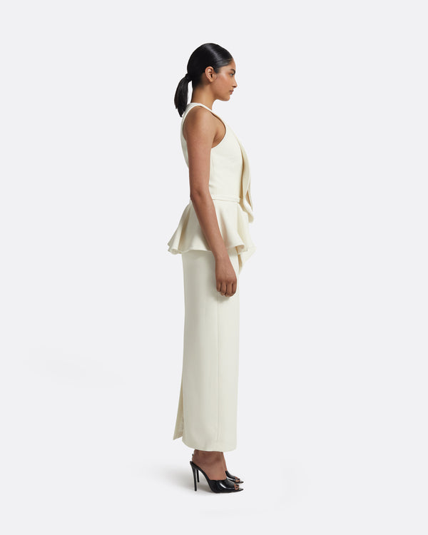 Safiyaa Riya Midi Dress In Ivory