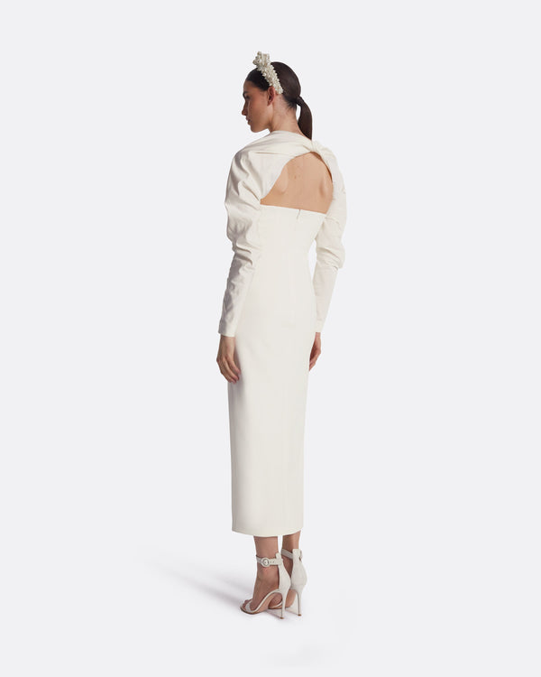 Safiyaa Romane Ivory Midi Dress
