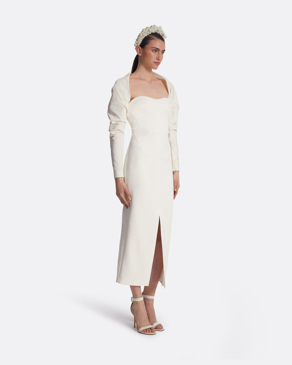 Safiyaa Romane Ivory Midi Dress