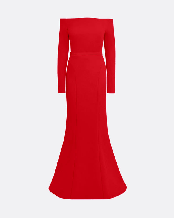 Safiyaa Rory Cherry Red Long Dress