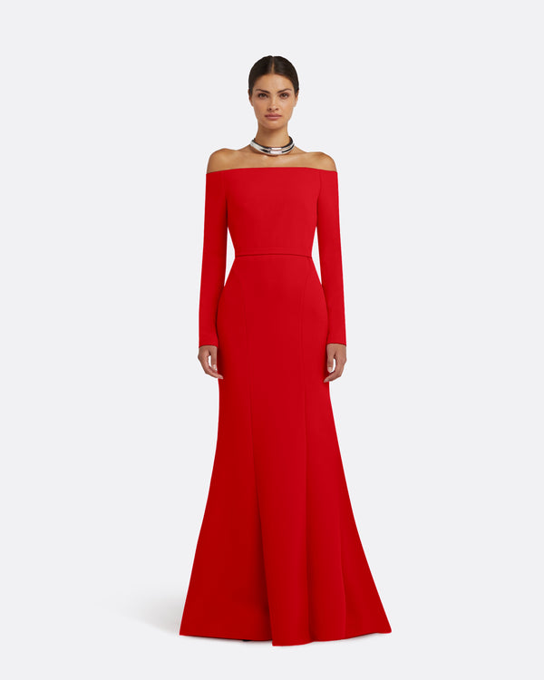 safiyaa Rory Cherry Red Long Dress