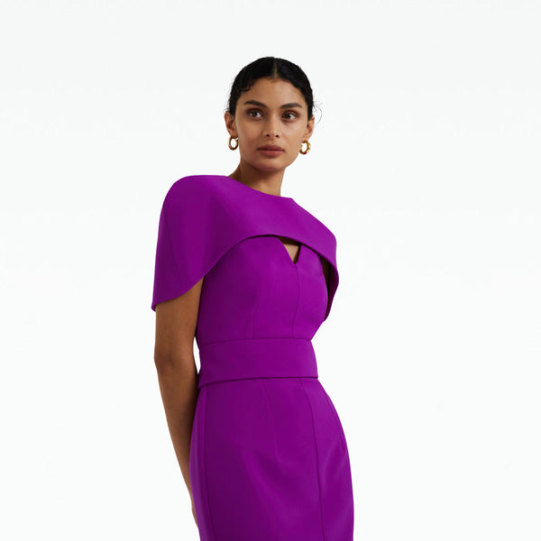 Safiyaa Rosa Magenta Midi Dress