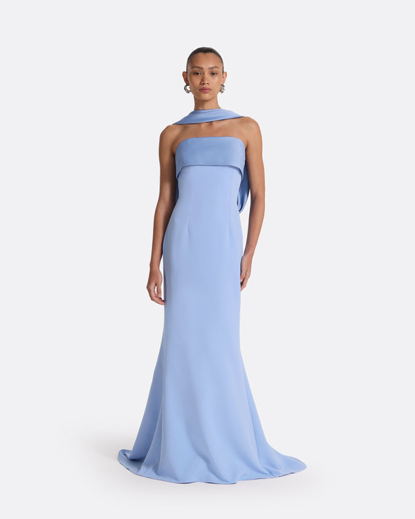 safiyaa Roshana Carolina Blue Long Dress