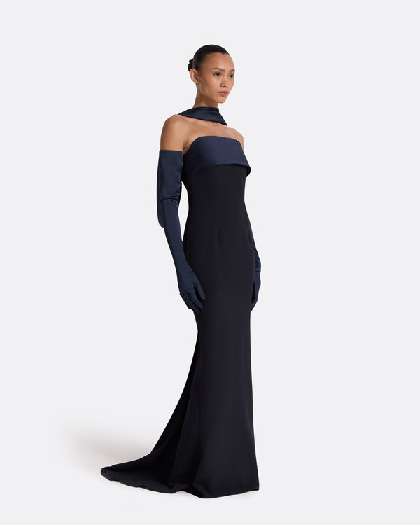 Safiyaa Roshana Midnight Navy Long Dress