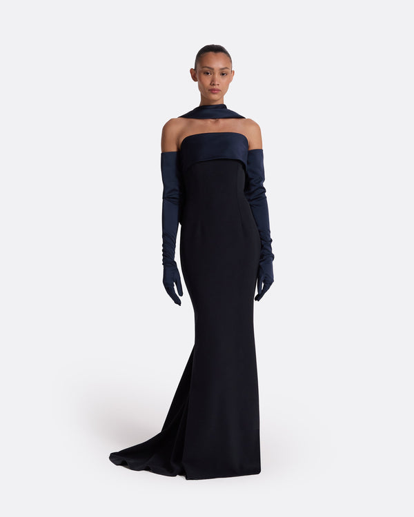 safiyaa Roshana Midnight Navy Long Dress