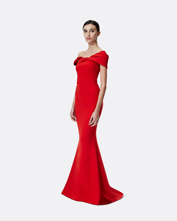 Safiyaa Rossa Dazzling Red Long Dress