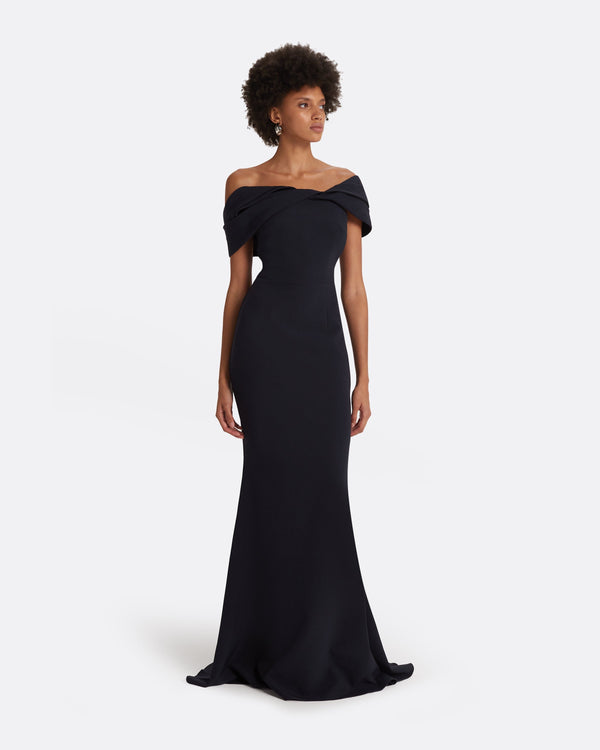 safiyaa Rossa Midnight Navy Long Dress