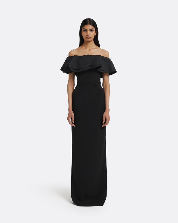 safiyaa Ryan Long Dress in Black