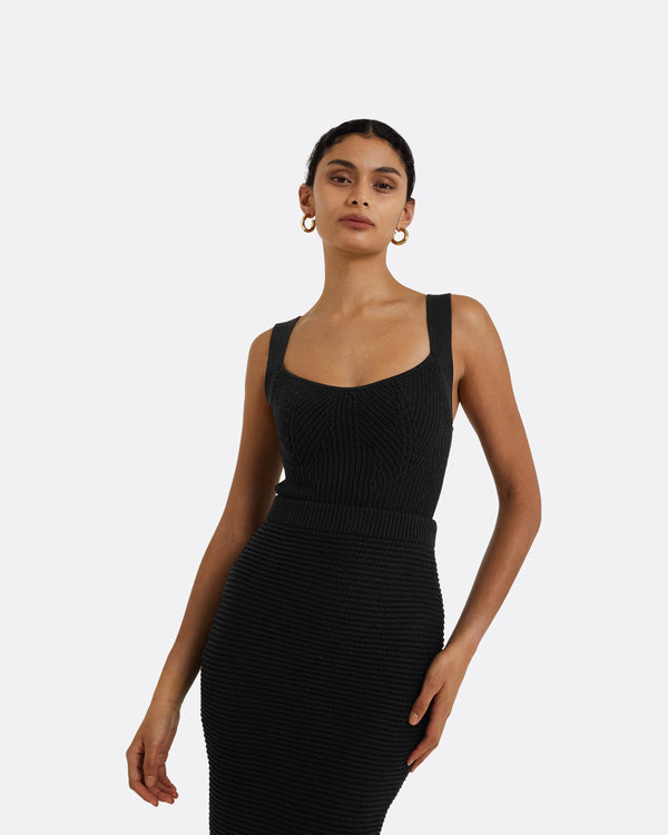 Safiyaa Sabah Black Crochet Skirt