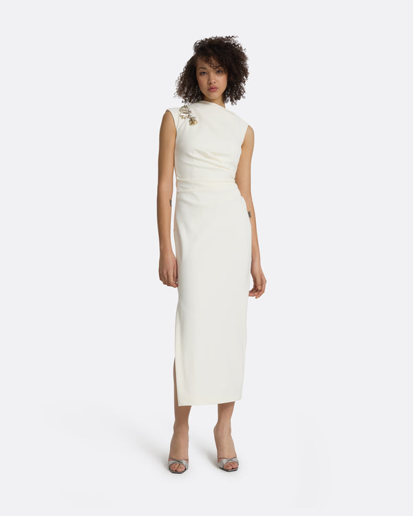 safiyaa Salena Ivory Midi Dress