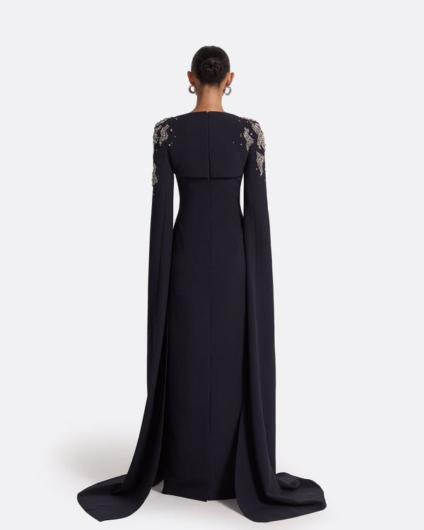 Safiyaa Sarita Midnight Navy Long Dress