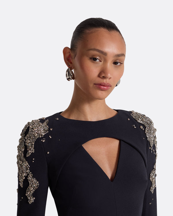 Safiyaa Sarita Midnight Navy Long Dress