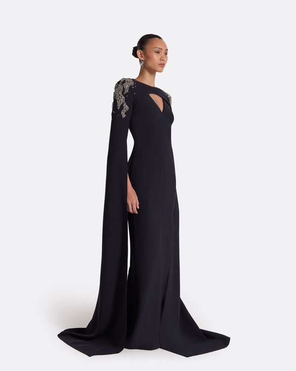 Safiyaa Sarita Midnight Navy Long Dress