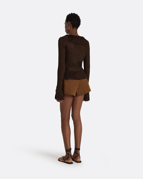 Safiyaa Scarlett Deep Brown Knit Jacket