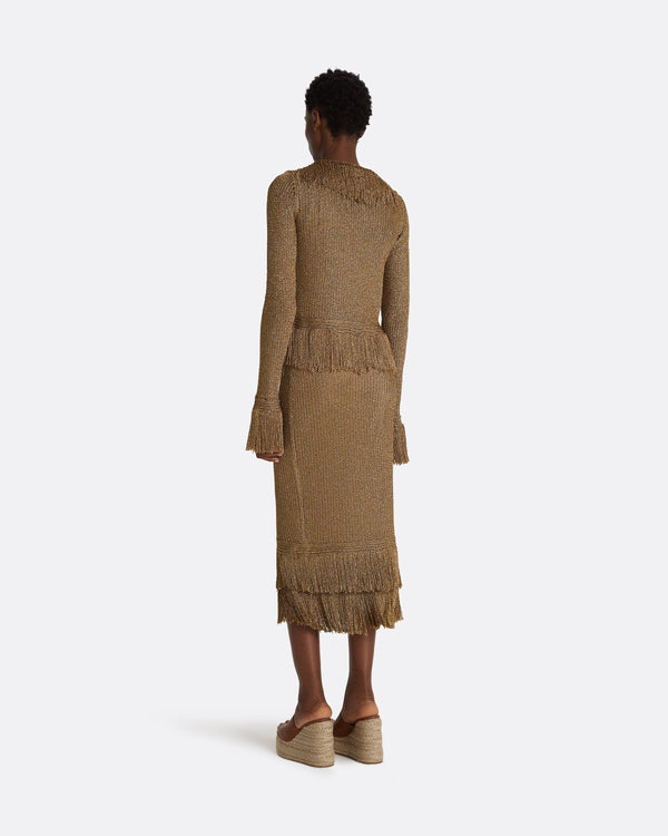 Safiyaa Scarlett Gold Knit Jacket