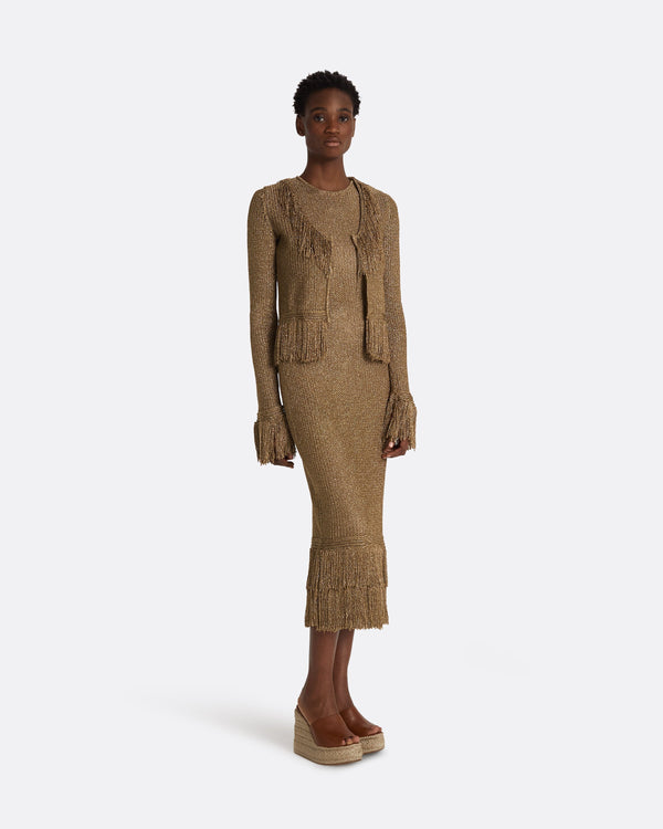 Safiyaa Scarlett Gold Knit Jacket