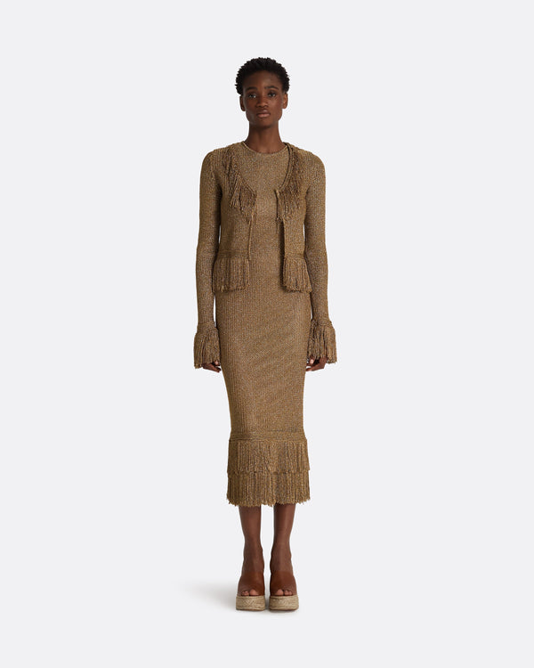 safiyaa Scarlett Gold Knit Jacket