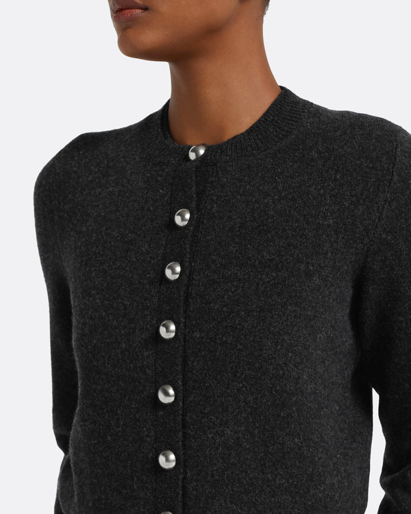 Safiyaa Selen Cardigan In Black Melange