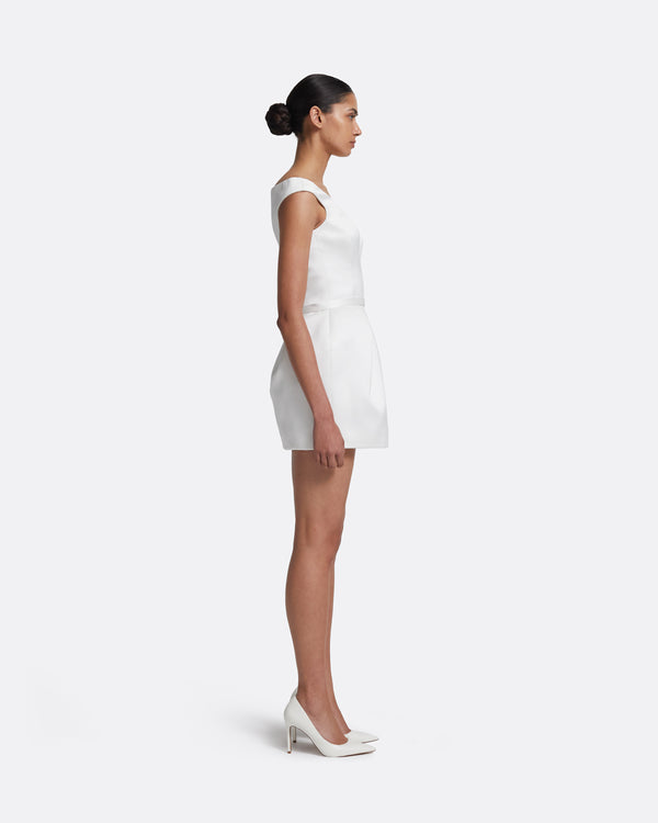 Safiyaa Senka Short Dress In Porcelain