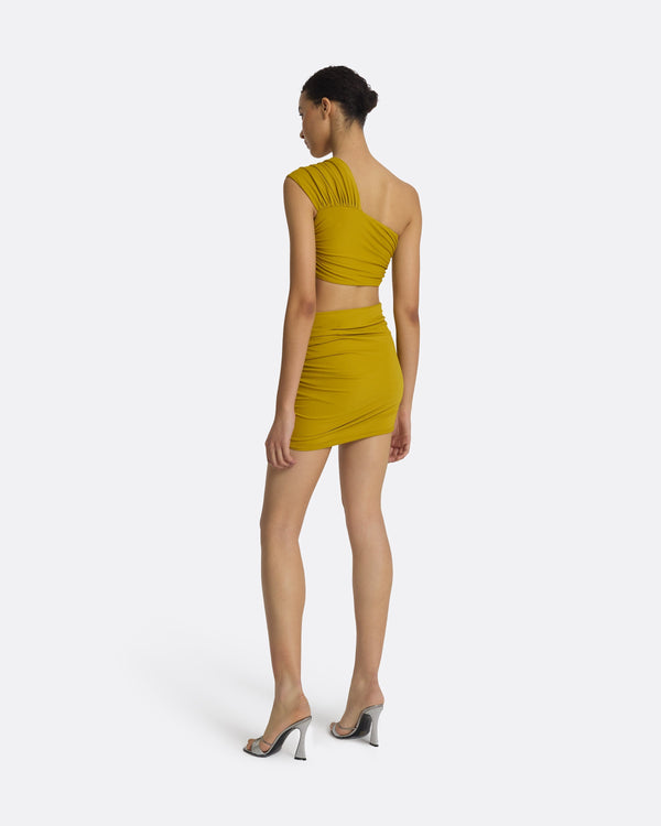 Safiyaa Shauna Chartreuse Swim Skirt