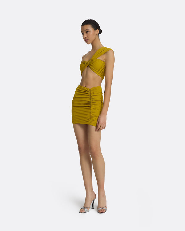 Safiyaa Shauna Chartreuse Swim Skirt