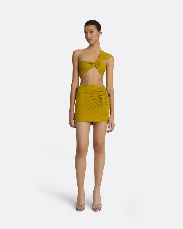 safiyaa Shauna Chartreuse Swim Skirt