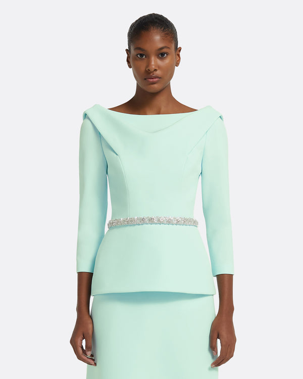 safiyaa Shawn Top in Frost with Crystal