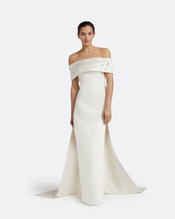 safiyaa Shinan Ivory Long Dress