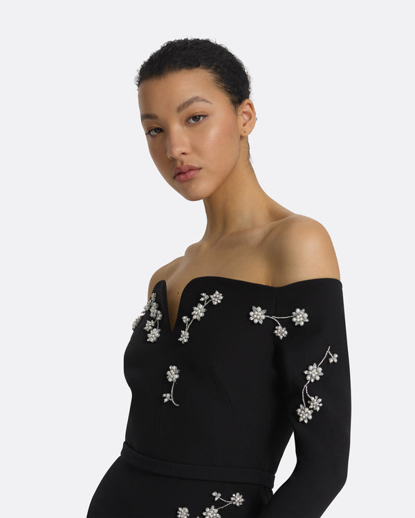 Safiyaa Sonya Black Long Dress