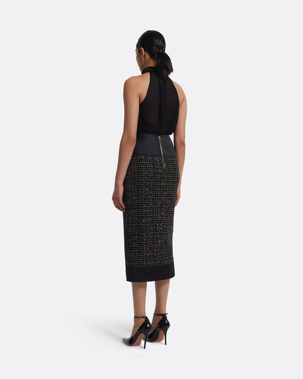 Safiyaa Suki Skirt In Black & Gold