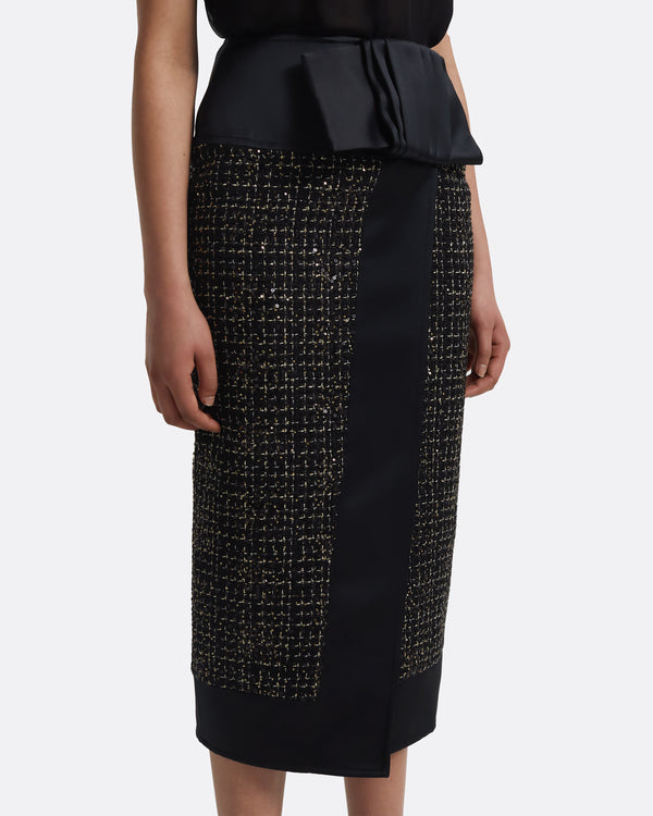 Safiyaa Suki Skirt In Black & Gold