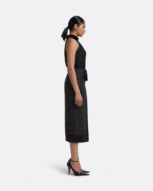 Safiyaa Suki Skirt In Black & Gold